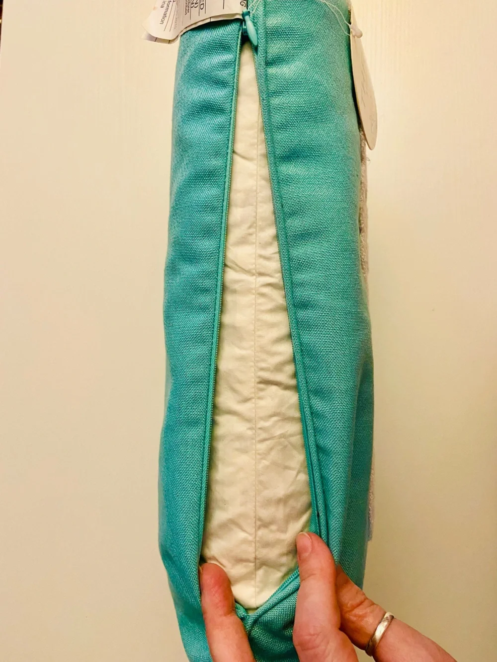 THRO brand accent pillow “love” Tiffany blue